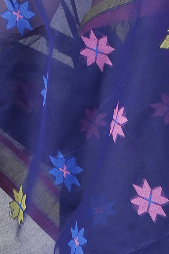 Naby Blue Pure Cotton Subhangi Tant Saree (1100)